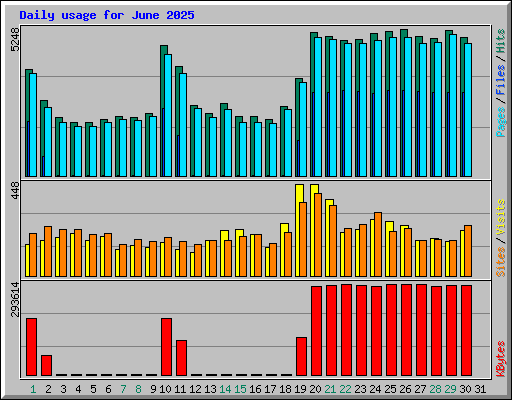 Daily usage for June 2025